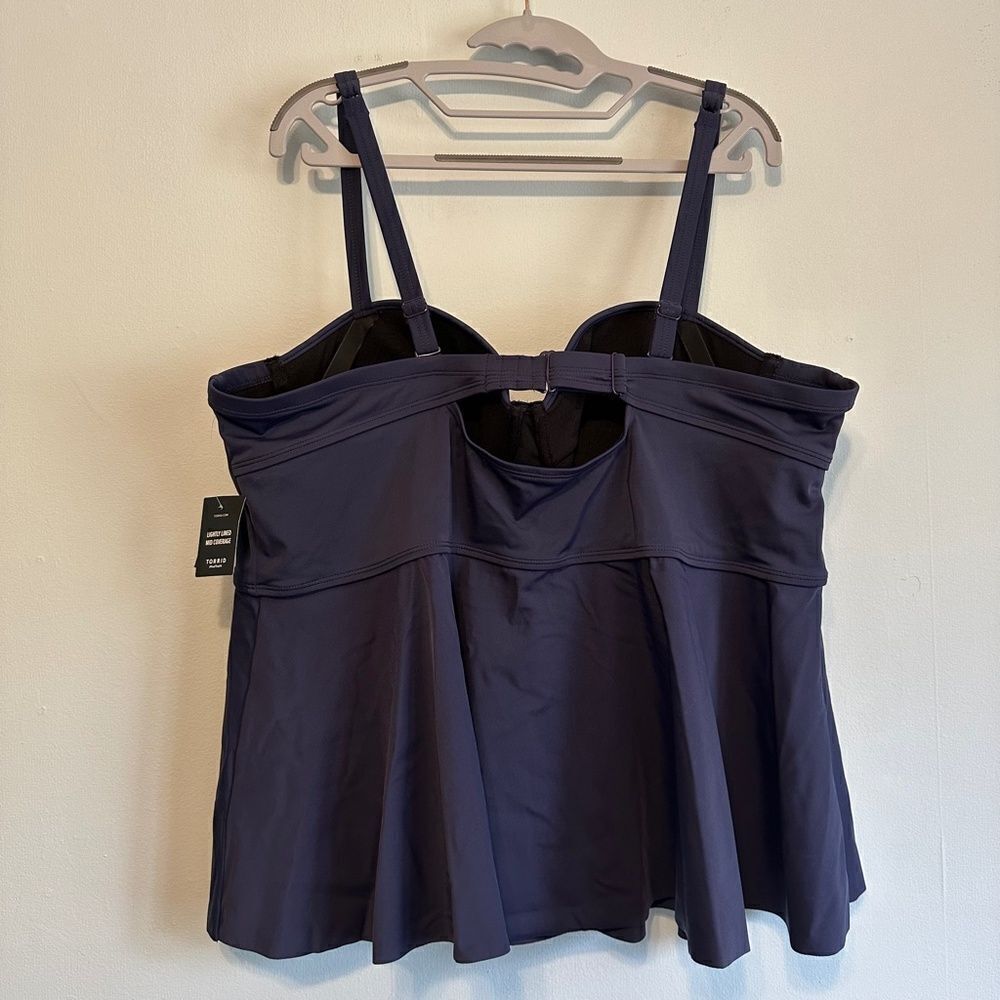 Torrid Peplum Underwire Swim Top - Blue 3X D/DD - Picture 10 of 11